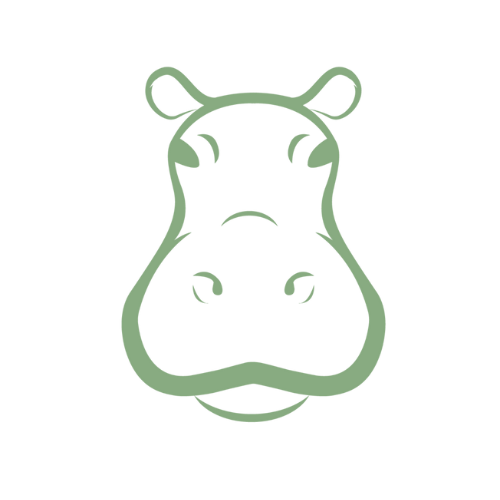 Miss Make It Happen Hippo Logo in sage green